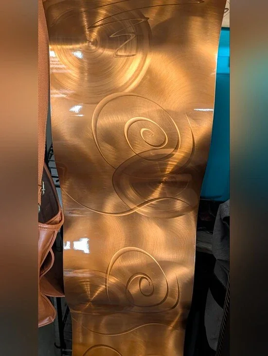 Centavo Wave By Jon Allen Metallic Copper Swirl Home Wall Decor Panel