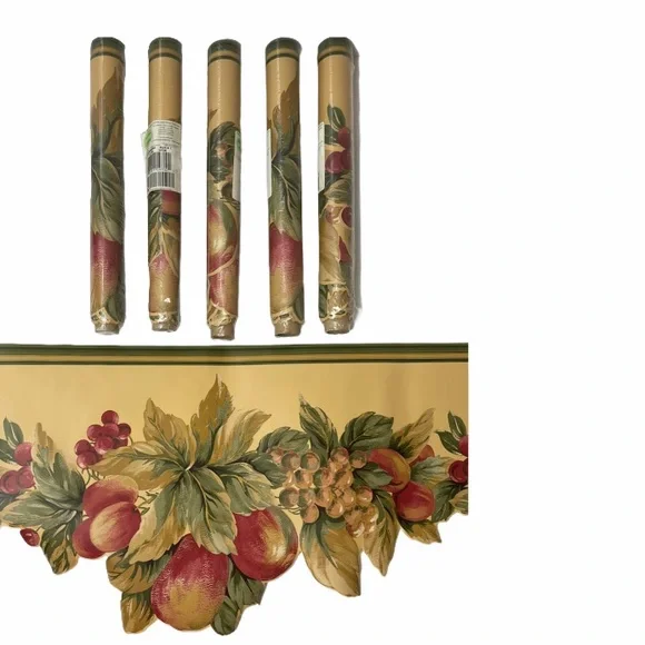 Waverly Wall Border Fruit Floral Pattern #5504860 Flowers Home Decor Cream Beige