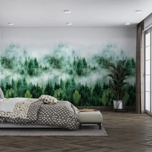 Smart Art Easy - Misty Forest Trees Green Wallpaper 2 Rolls RV $318