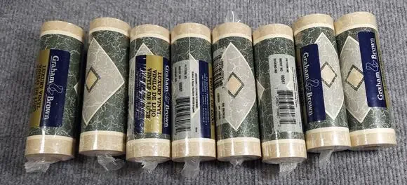 Vintage Graham & Brown Luxury Vinyl Wallpaper Border Green Marble Lot 8 Rolls