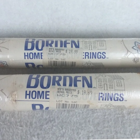 Borden Home Wallpaper Double Roll Bolt Vinyl Coated Floral Pattern WC775 Vintage