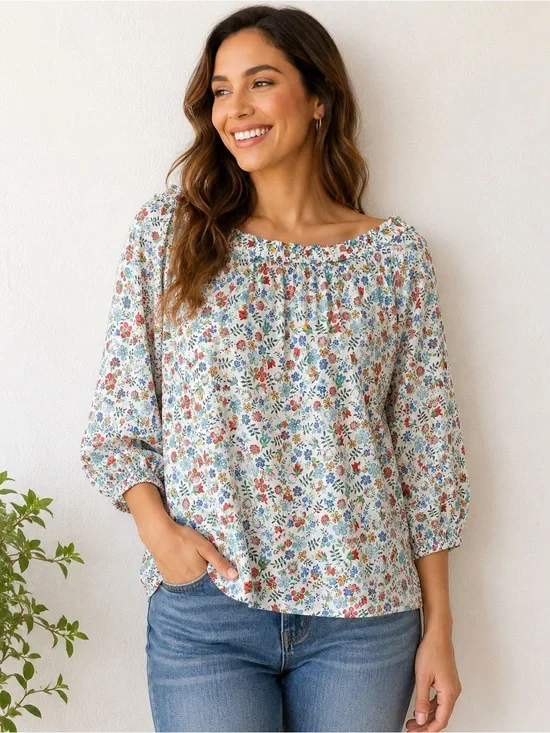 J.Crew x‎ Liberty Art Fabrics off-the-shoulder floral blouse 0