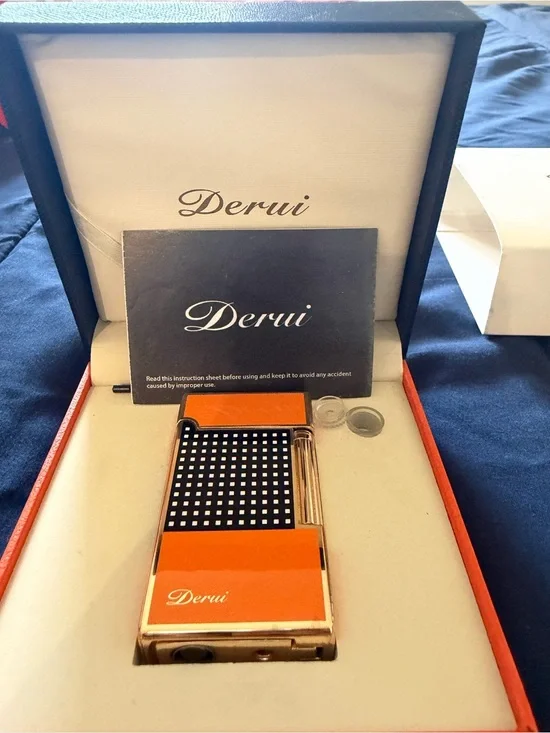 Men's Orange and Black Lighter Derui