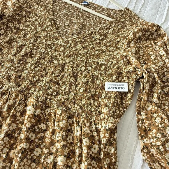 Old Navy‎ Womens Blouse Plus Size 2X Yellow Peasant Cottagecore Boho