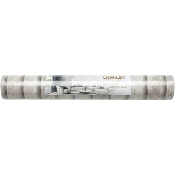 LKMILET Peel and Stick Wallpaper Wood Grain Brown Grey 15.7x393.7 NEW