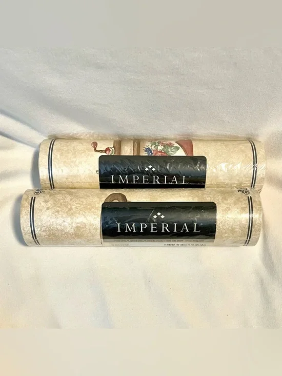 Lot Of 2 - 80s Vintage Imperial Wallpaper Border- #KB6173B - 5 Yards - Prepasted