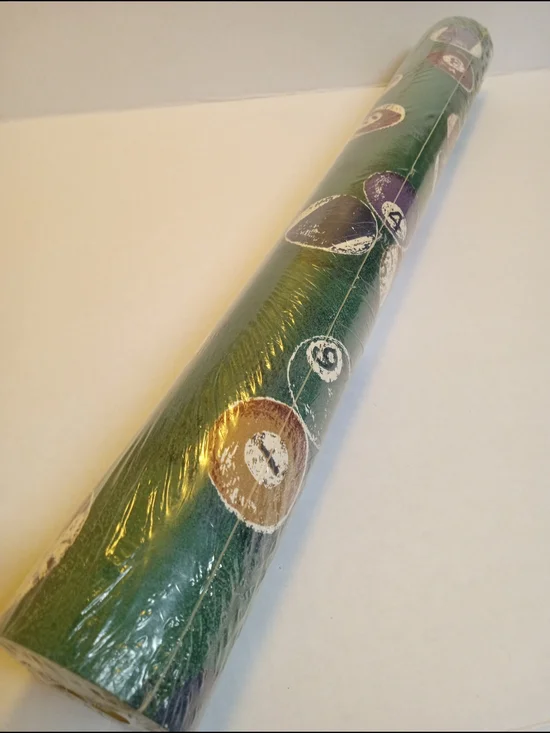 VTG Imperial Wallcoverings billiards themed pool balls 56.37 sq ft Solid Vinyl
