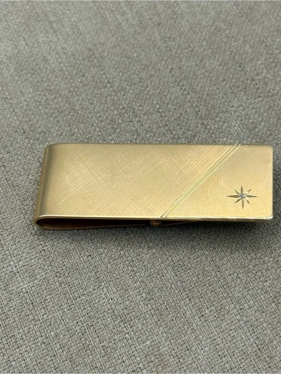 Classic Gold Tone Money Clip with Star Accent