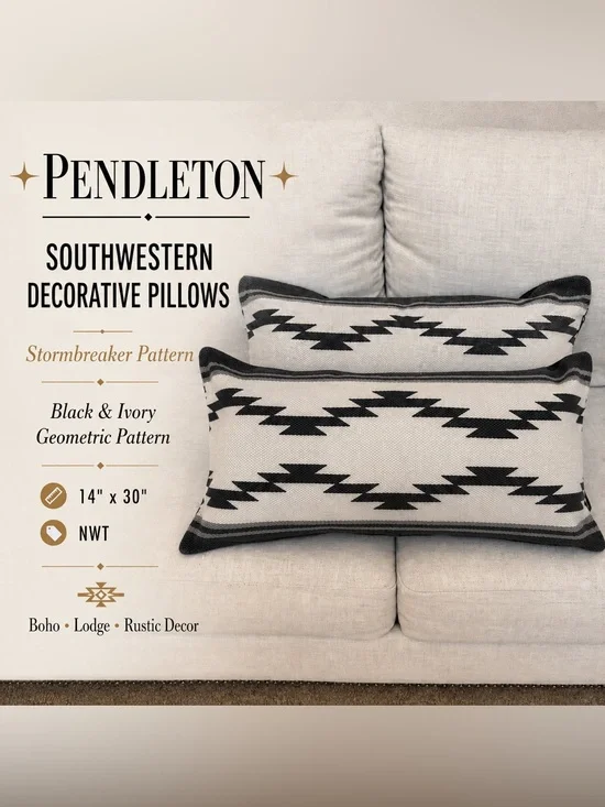 Pendleton Stormbreaker Decorative Lumbar Pillows 14x30 NWT Southwestern Accent