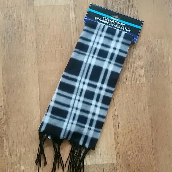NWT Black & White Stripe‎ Plaid Men's Scarf