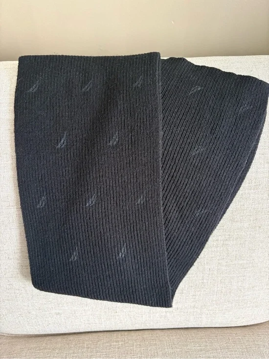 Men's Nautica Black Ribbed Knit Scarf