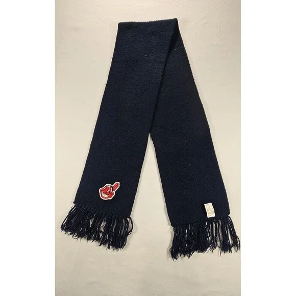 Cleveland Indians MLB Winter Scarf Navy‎ Blue Fringe Knit 