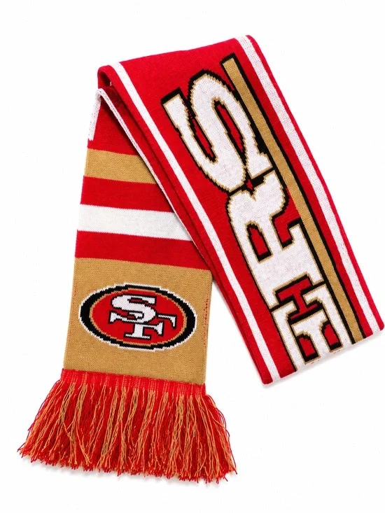 NFL San Francisco 49ers Red and Gold Knit Scarf