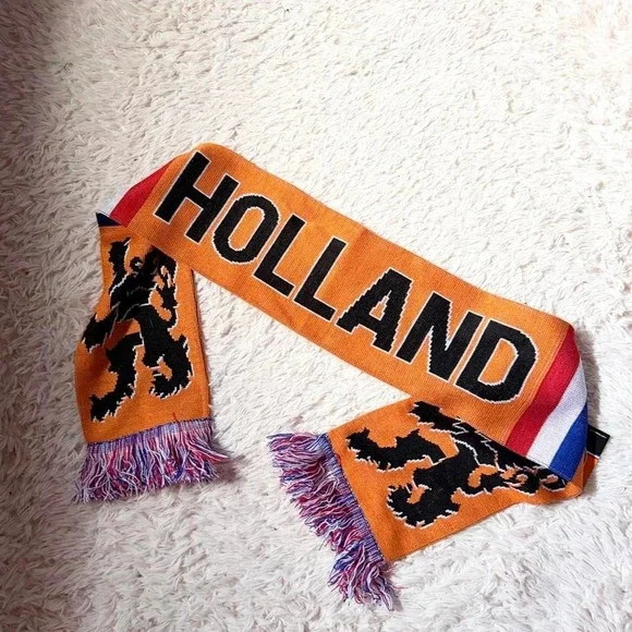 Holland Netherlands Classic National Football Soccer Sportswear Fan Fringe Scarf