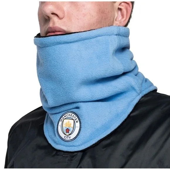 NWT Puma Manchester City FC Reversible Fleece Neck Warmer Black Blue Scarf MCFC