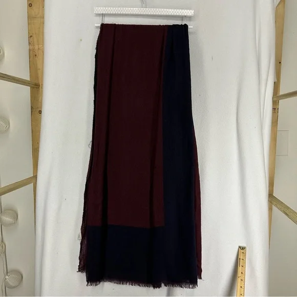 Cashmere Scarf Wide Maroon Navy‎ Blue Men’s