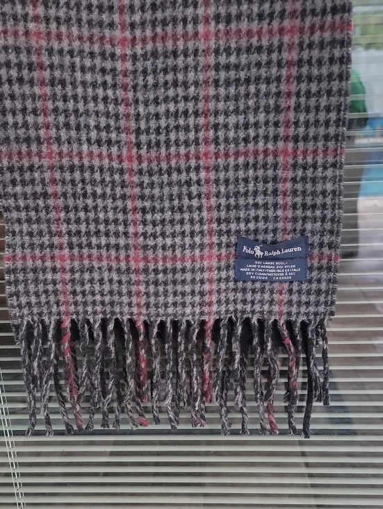 Polo by Ralph Lauren Reversible Wool Scarf 68 inches Long Including Fringe