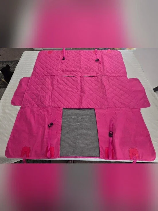 Pet Travel Seat Cover for Cars - Pink Quilted Dog Carrier Mat