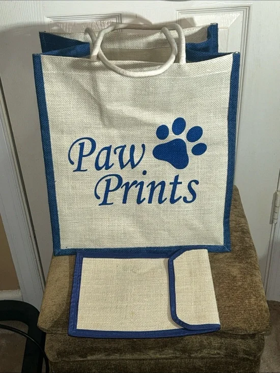 Paw Prints Reusable Dog Tote Bag