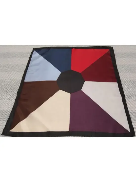 Vintage Handkerchief Scarf Dandy MULTICOLOR Brown Burgundy Blue Red Tan 19 x 19