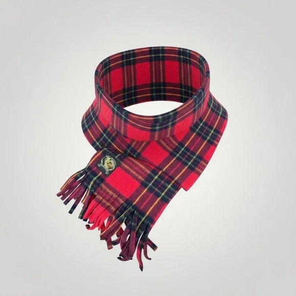 Kiwi Lifestyle Scarf Red Plaid Fleece Fringe New Zealand Highland Scottish Cabin