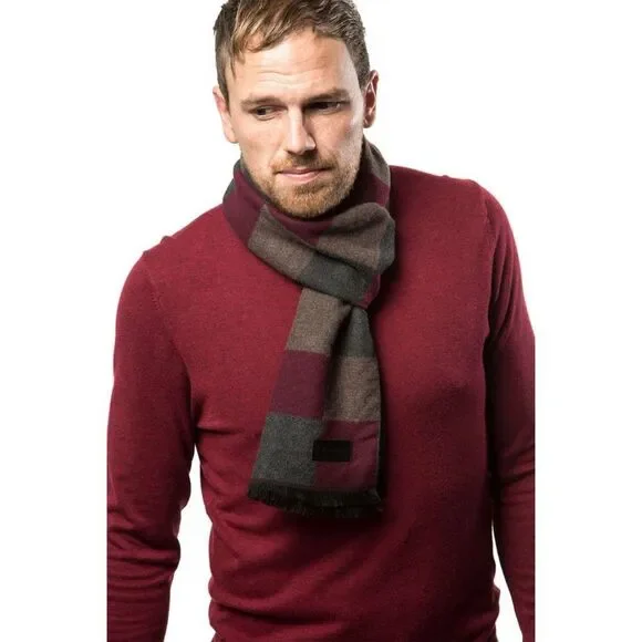 Mio Marino Men's Cashmere Feel 100% Cotton Multi Square Scarf‎