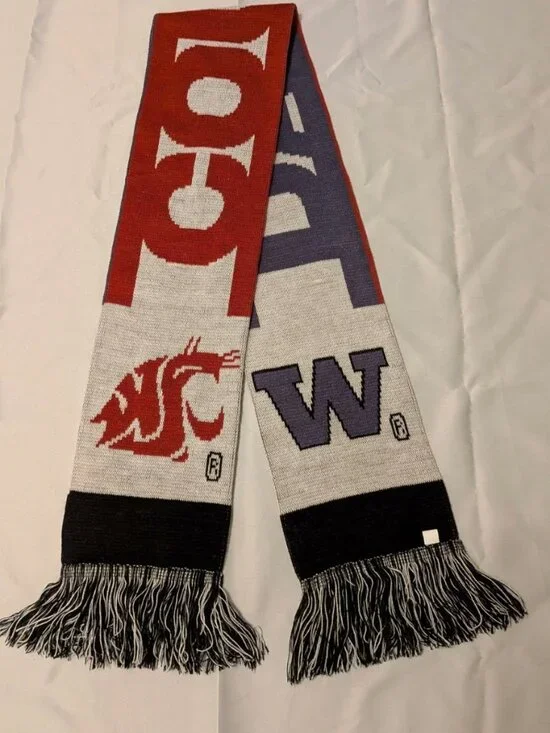 APPLE CUP Washington State Football HUSKIES x COUGARS COLLEGE SCARF Warm Winter