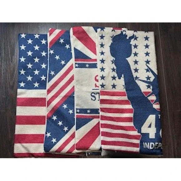 Set of 4 American Flag Pillow Covers - Patriotic USA Home Decor‎ - 4th of July