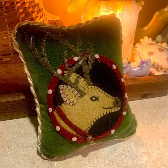 Weighted Door Stop Winter ReinDeer Christmas Pillow.
