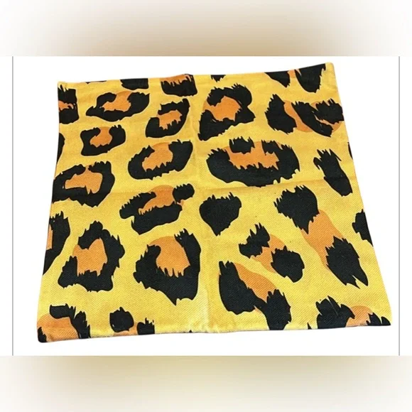 NWOT Animal Print Square Pillow Cover Orange/Yellow