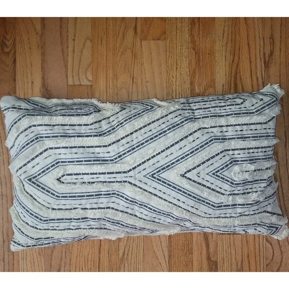 Celerie Kemble Lumbar Throw Pillow  Decor Abstract Boho Neutral 22