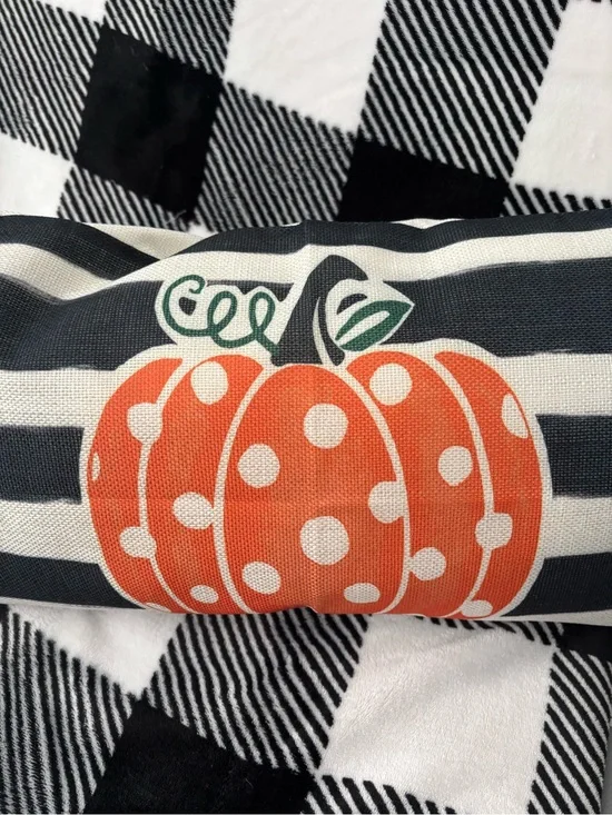Harvest Lumbar Pillow PolkaDot Pumpkin Dot Pumpkin Accent NEW Final Sale