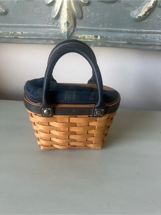Vintage Longaberger collector club renewal mini purse basket liner and protector