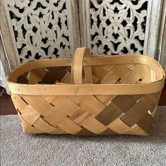 Woven Tan and Brown Basket