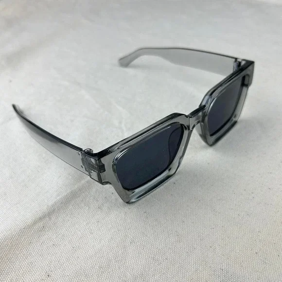 Vintage Y2K surfer style black squared sunglasses cyber grunge techno