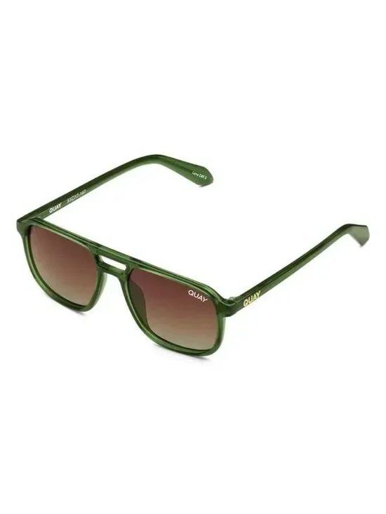 NWT! QUAY On The Fly Small Aviator Sunglasses Ivy Frame Brown Polarizes Lens