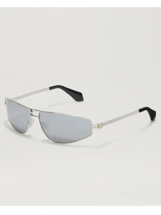 Palm Angels Clavey Silver Metal Aviator Sunglasses Gray Lens NWT