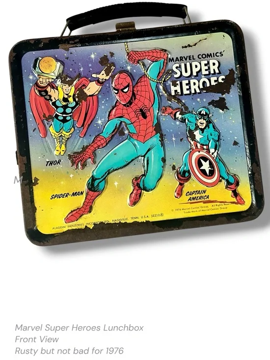 Vintage 1976 Marvel Comics Super Heroes Metal Lunchbox Aladdin Industries