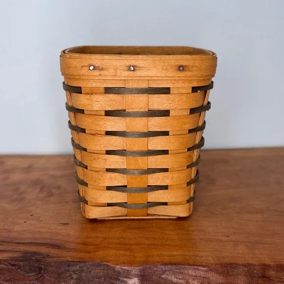 Longaberger 1995 Signed Heartland Small‎ Spoon Basket Handwoven Square Maple