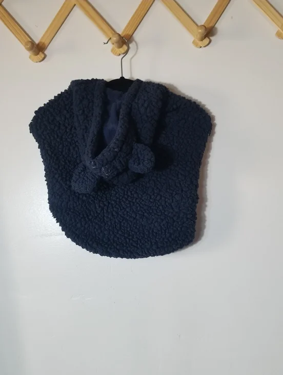 DOG BLUE SHERPA HOODIE COAT WITH EARS SIZE LARGE (RUNS SMALLER)