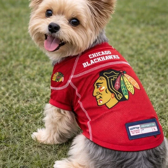 Chicago Black Hawks Dog Jersey NHL Pet Shirt M‎ Hunter Authentic Pet Gear