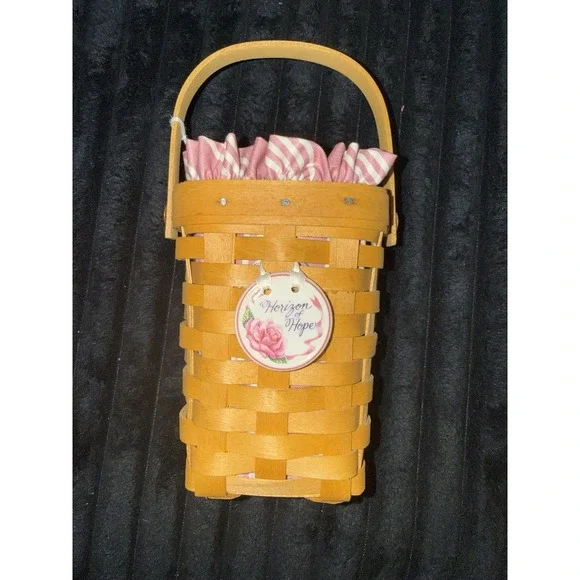 1998 Longaberger Horizon of Hope Basket w/‎ Protector/Liner and Tie On