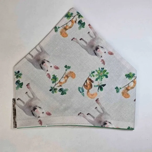 Beau Dog Bandana Designs Bull Terrier Squirrel Reversible Polka Dot Small 16