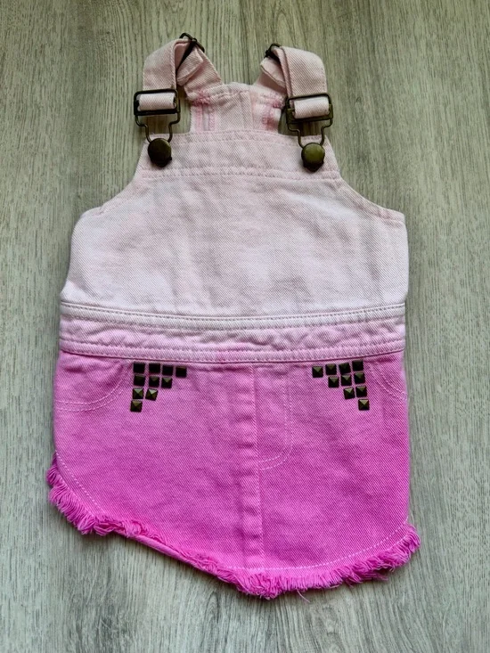 Pink Ombre - Denim Overalls for Pets/Small Dogs w/ Studded Accents on Pockets