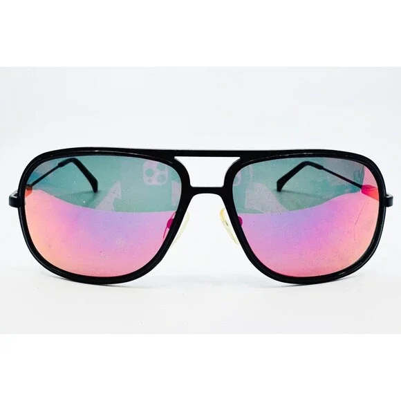 Unbranded Aviator Sunglasses Mens Black Pink Mirrored Lens Navigator Sunglasses