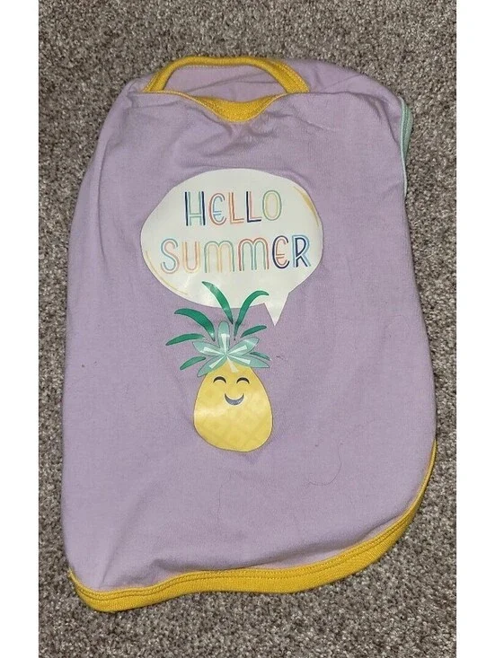 HELLO SUMMER PINEAPPLE SHIRT PURPLE DOG PET SMALL