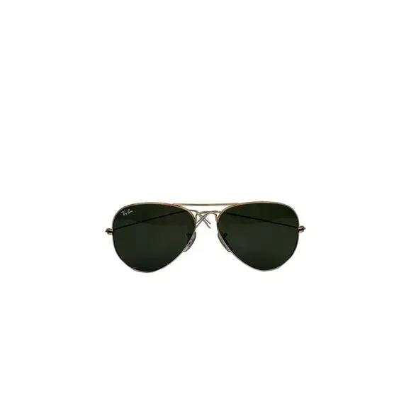 Ray-Ban RB3025 Polished Gold Metal Frame Green Lens Aviator Classic Sunglasses