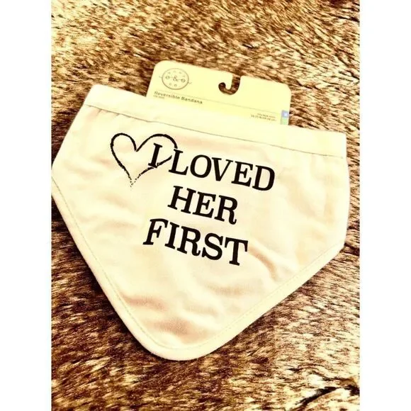 I Loved Her First/I Do Too L/XL‎ Dog Wedding Bandana