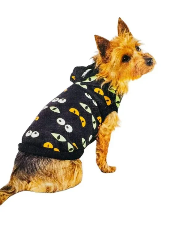 Glowing Eyes Hoodie Dog and Cat Costume - S
