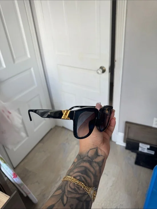LV Black Sunglasses with Gold Accent